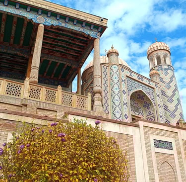 Mausoleo e Moschea a Samarkand in Uzbekistan