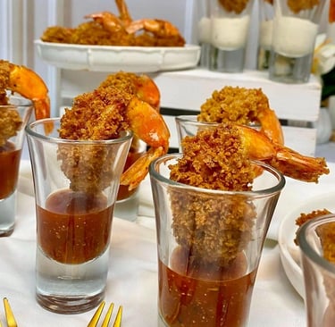 a table with a variety of food items on it