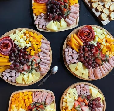a variety of food items on a table