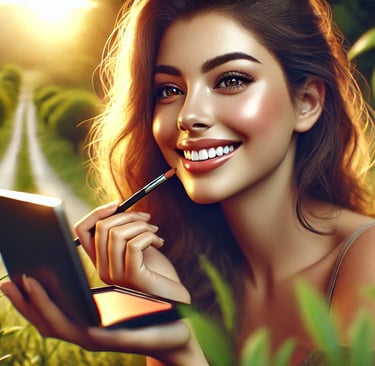 woman using Makeup Brushes