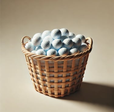 A basket of golf balls. Used to explain how REITs have a bunch of real estate properties.
