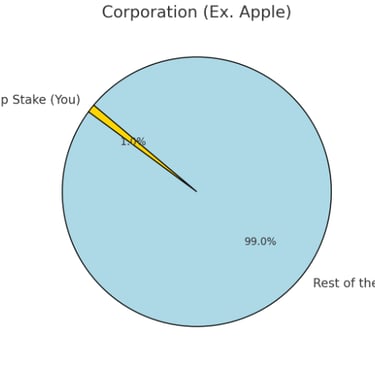Shows how a stock is partial ownership of a company.