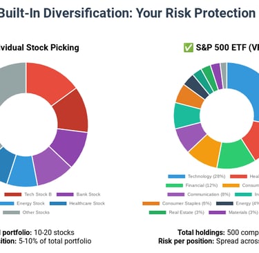 Compares diversification of an ETF vs individual stock picking