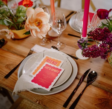 centre de table coloré pour un mariage 