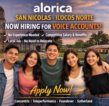 Alorica San Nicolas Ilocos Norter WFH Work From Home BPO Call Center Jobs