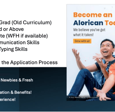 Alorica Centris Eton QC No call Center Experience Required Work From Home Tagalog Dayshift WFH