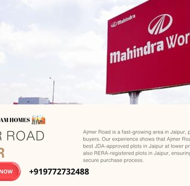 Ajmer Road is a fast-growing area in Jaipur, perfect for budget buyers. Our experience shows that Aj