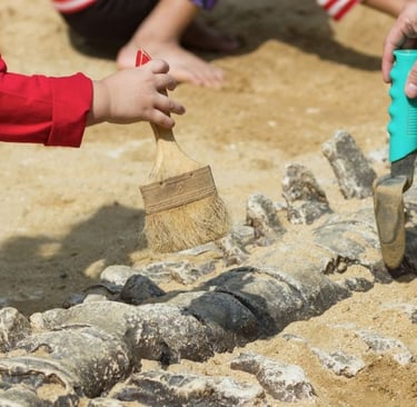 niños y paleontología dinosaurios