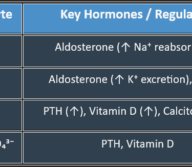 Electrolyte regulation