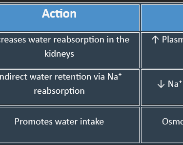 Table water balance regulation
