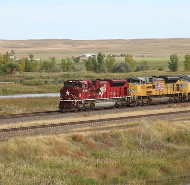 UP 1988 KATY heritage engine leading freight