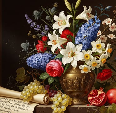 renaissance style art of depicting flowers and god