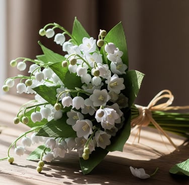 bouquet of beautiful white paper flowers