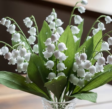 bouquet of paper lily of the valley flowers