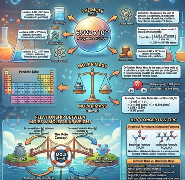 Moles and Molar Mass Cheat sheet