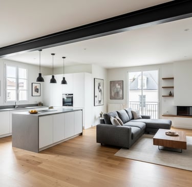 espace-de-vie-ouvert-cuisine-salon-poutre-noire-orleans