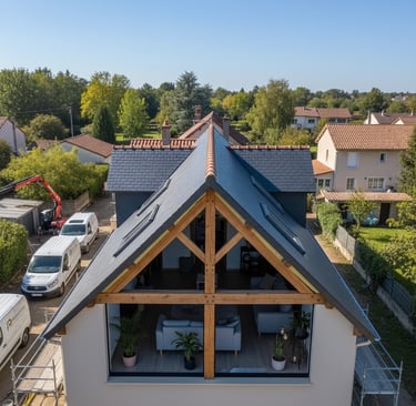 Toiture-sarking-finie-vue-drone-charpente-apparente-orleans