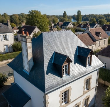 réalisation toiture ardoise naturelle maison traditionnelle loiret