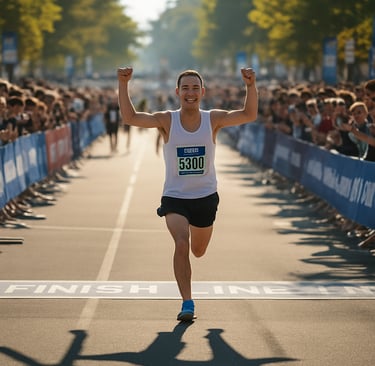 a man running in a marathon race
