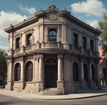 A vibrant blue and orange abstract design representing innovation in business.