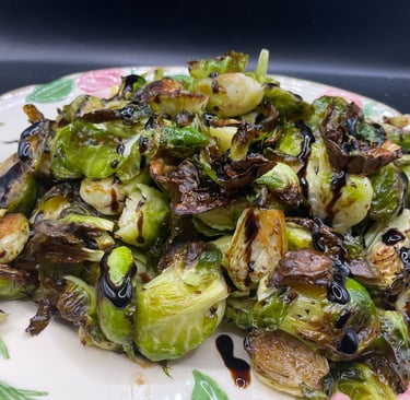 Crispy Brussel Sprouts with Balsamic Drizzle