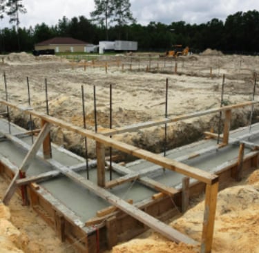 a concrete slab foundation foundation for a home