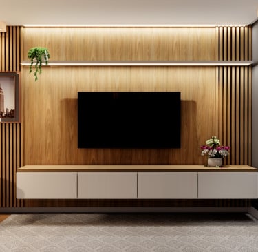 Sala Painel TV e Sofá