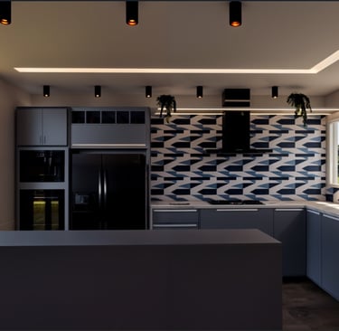 Cozinha Azul Vista 2