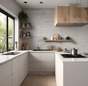 cuisine d'exposition avec tiroirs et charnières blum