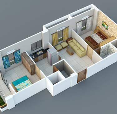 2BHK 2d drawing