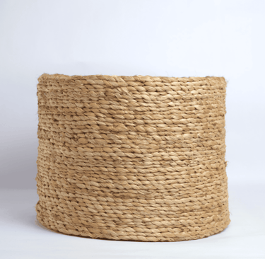 Tall round jute basket, eco-friendly handmade storage for home organization