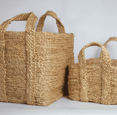 Handmade Jute Braid Rope Basket for Home Storage