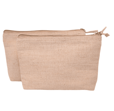 Jute utility pouch for organizing tech and travel essentials