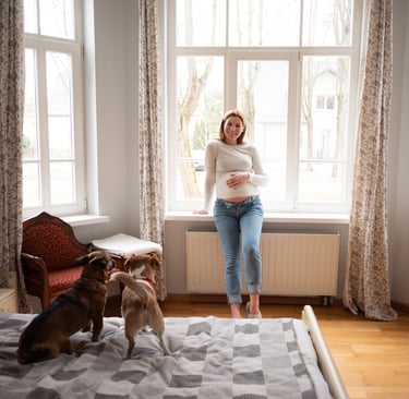 Nėščiosios fotosesija namuose