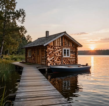 A long makeshift tent is set up outdoors with beige tarps forming the walls and roof. A section of the tent features a bright blue and red panel towards the bottom. The tarps are slightly wrinkled and secured with ties, with a trash can placed on the ground nearby. Urban buildings and foliage are visible in the background.