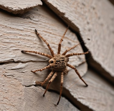 A small insect, possibly a leaf-footed bug, is perched on a glass surface. The background appears to be an out-of-focus landscape with trees and sky, offering a soft, blurred effect.
