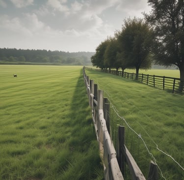 Aerial view of a green tractor harvesting a golden-brown field, with a trail indicating its movement. The field is uniformly covered with crop residue, and the tractor appears to be in operation, collecting grains.