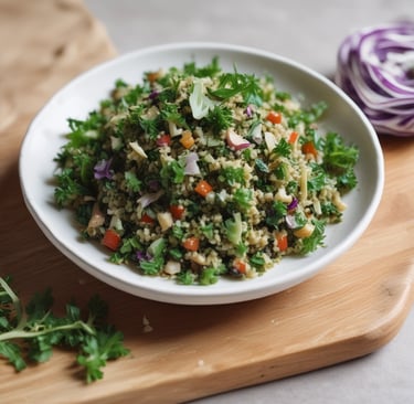 A colorful bowl of fresh vegetable salad with cherry tomatoes, cucumbers, and greens.