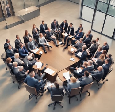 Three men in suits and hats walk past a building with a large marquee sign that reads 'RHUM BOOGIE'. The building has a classic storefront design, and the men appear to be engaged in conversation. In the background, there are posters on the wall, suggesting an urban setting.