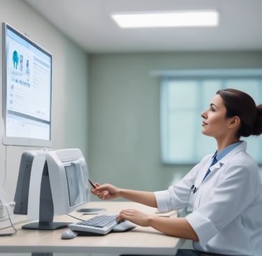 A close-up view of a computer motherboard with a prominent microchip labeled 'AI' at the center. The board is densely populated with circuits, capacitors, and other electronic components in various shades of gray, black, and gold.