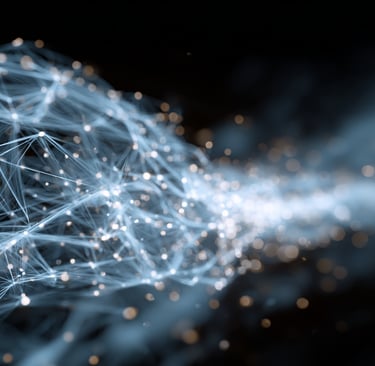 Neural network firing synapses representing AI working