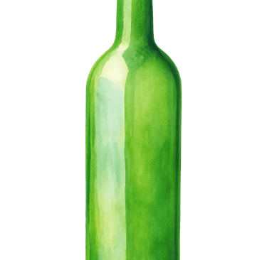 Eine grüne Glasflasche