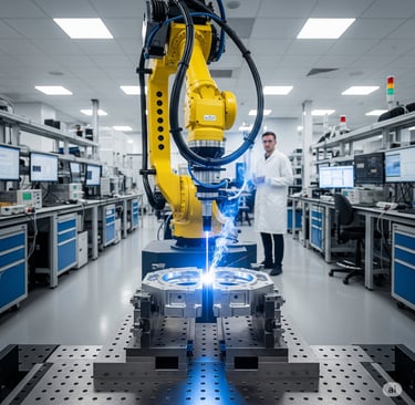 Robot Welding controlled by operator 