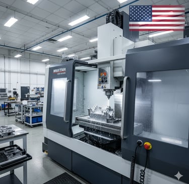 U.S. CNC machine in clean workshop