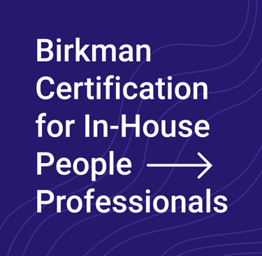 Purple box with text reading: "Birkman Certification for In-House People Professionals"