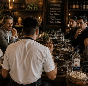 El chef mexicano Jesús Adahir Salazar del Villar ofrece una degustación con nuevos platillos.