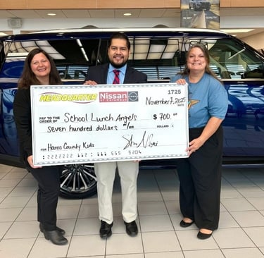 School Lunch Angels Check Presentation from Headquarter Nissan, Columbus, GA