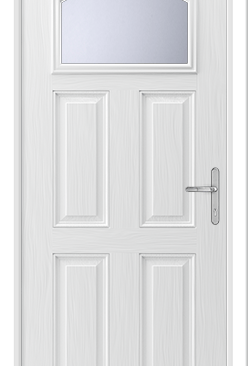 a white composite door from the cottage collection