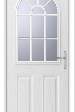 a white composite door from the traditional range with Georgian bar detail