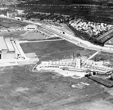 RAF Liverpool Speke airfield, shown from above. 315 Polish Fighter Squadron was here March 1941.